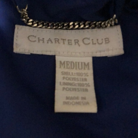 Charter Club Jacket Quilted Blue SZ M EUC - Picture 4 of 5